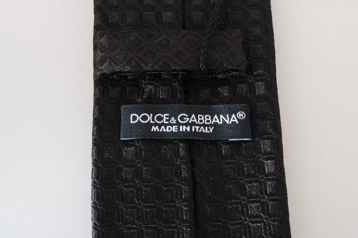 Black Silk Patterned Classic Tie