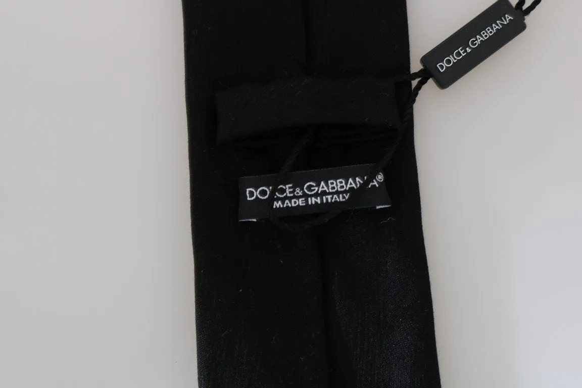 Black Silk Patterned Classic Tie