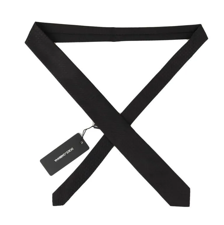 Black Silk Patterned Classic Tie