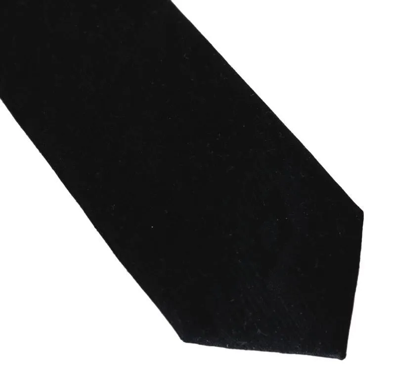 Black Silk Patterned Classic Tie