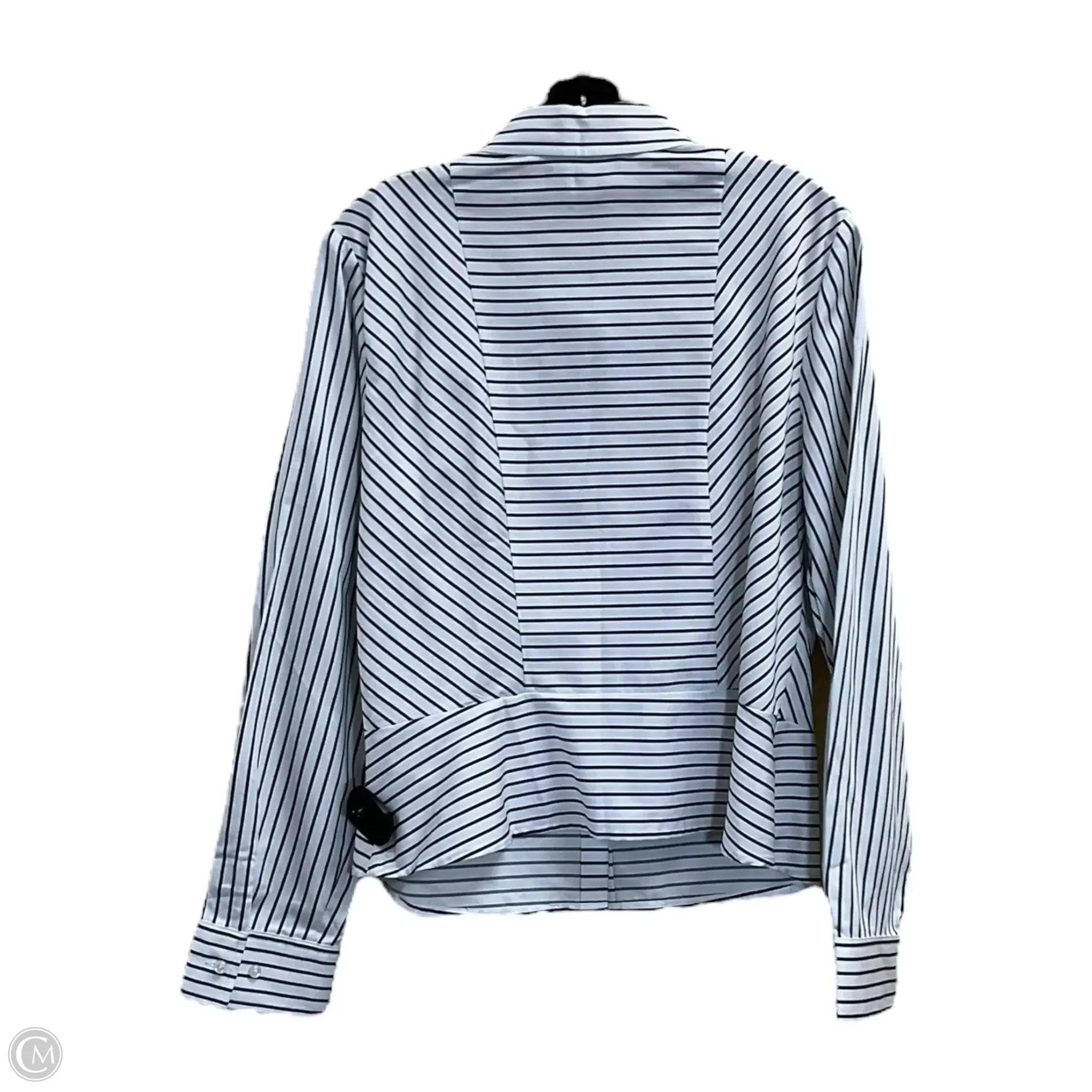 Blouse Long Sleeve By Jones New York In Striped Pattern, Size: L