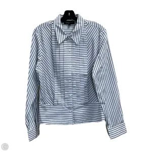 Blouse Long Sleeve By Jones New York In Striped Pattern, Size: L
