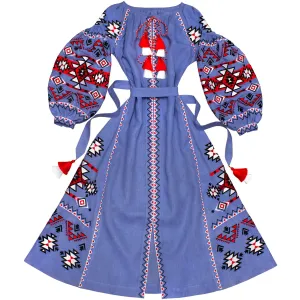 Blue Boho style Kaftan with wedges