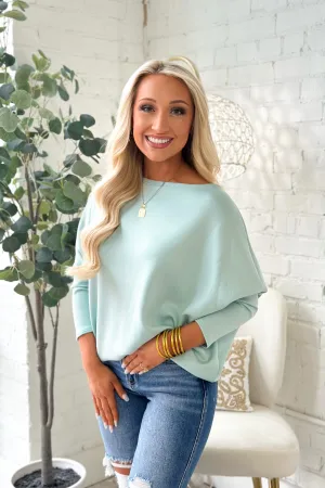 Blue Scuba Boatneck Dolman Top