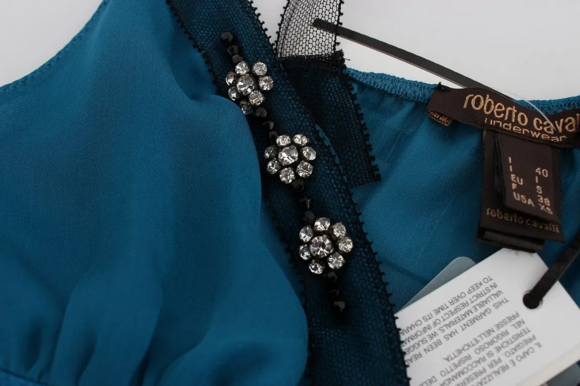 Blue Silk Camisole Top Blouse