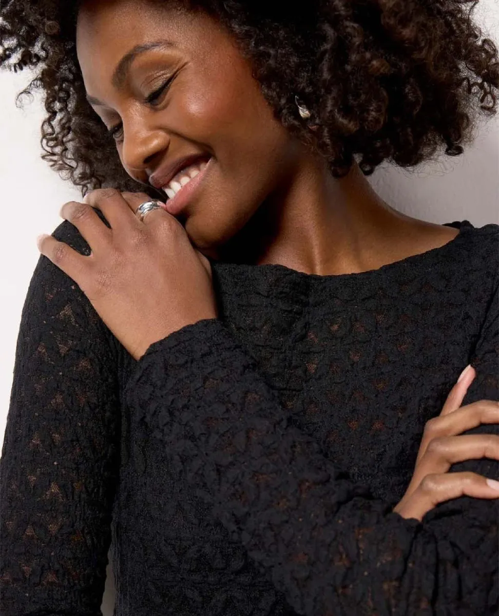 Boatneck Long Sleeve Black