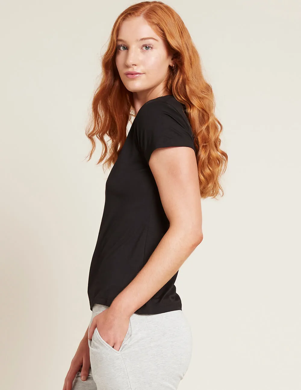 Boody Bamboo EcoWear Women's V-Neck T-Shirt - Black - X-Large