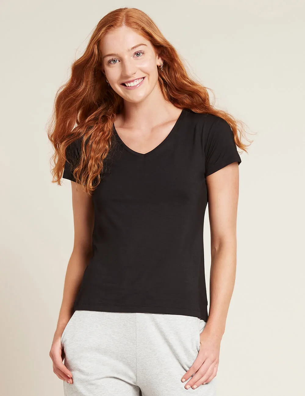 Boody Bamboo EcoWear Women's V-Neck T-Shirt - Black - X-Large