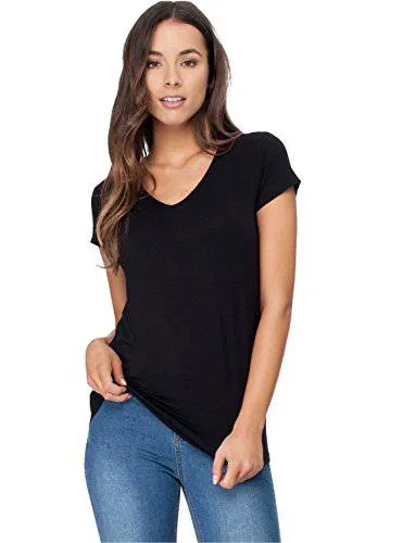 Boody Bamboo EcoWear Women's V-Neck T-Shirt - Black - X-Large