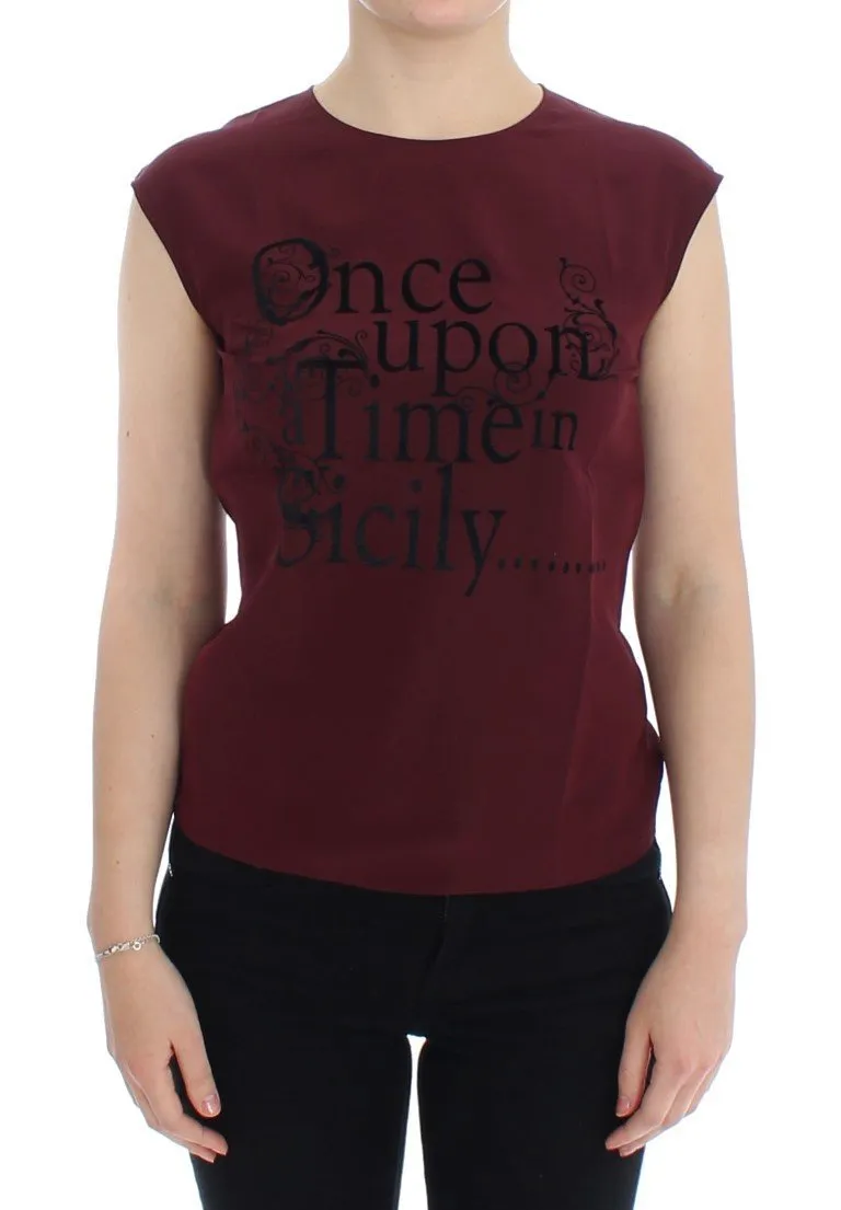 Bordeaux 'Once Upon A Time In Sicily' silk blouse