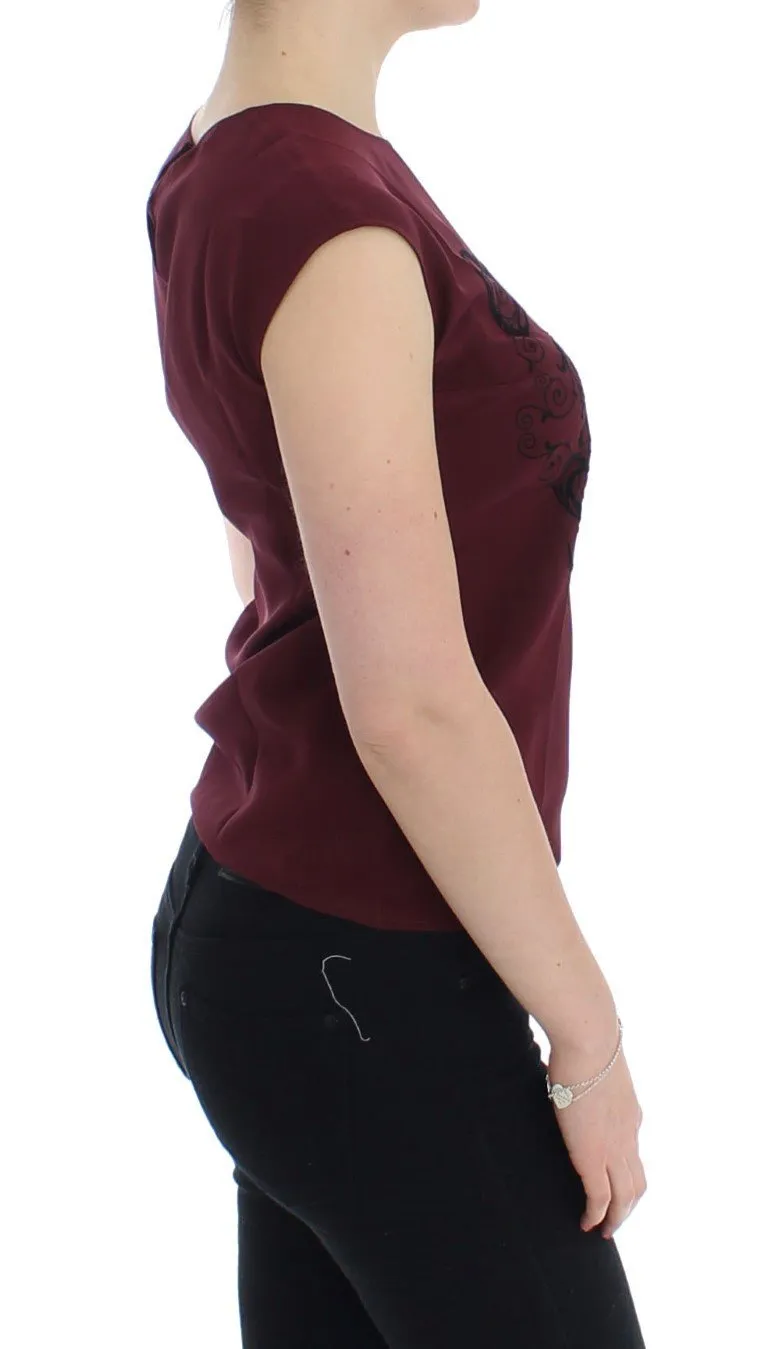 Bordeaux 'Once Upon A Time In Sicily' silk blouse