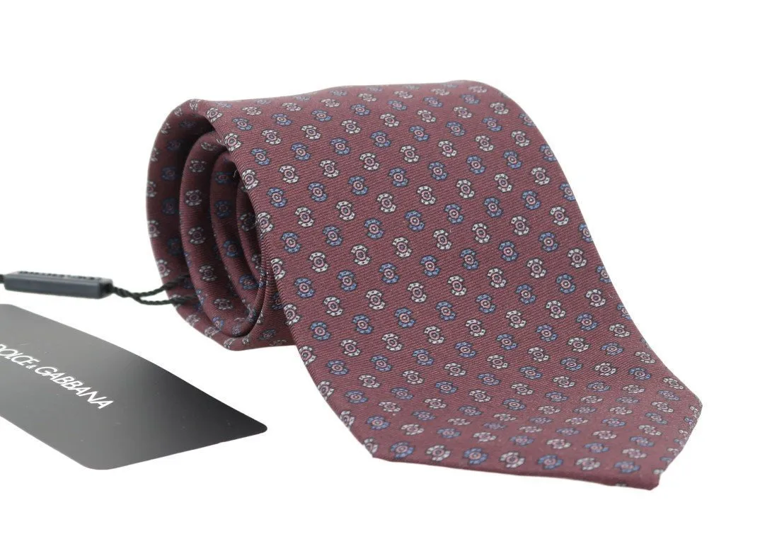Bordeaux Silk Patterned Tie