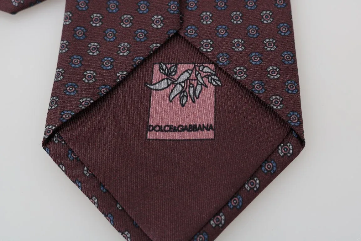 Bordeaux Silk Patterned Tie