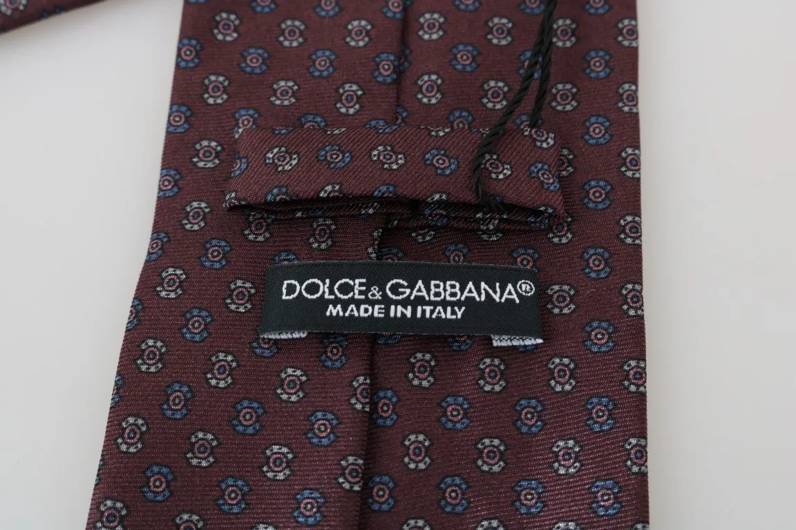 Bordeaux Silk Patterned Tie