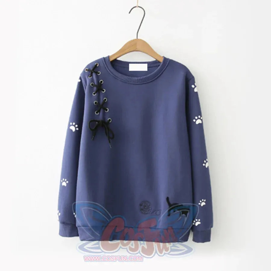 Bow-Knot Kitty Yarn Ball Sweatshirt J10004