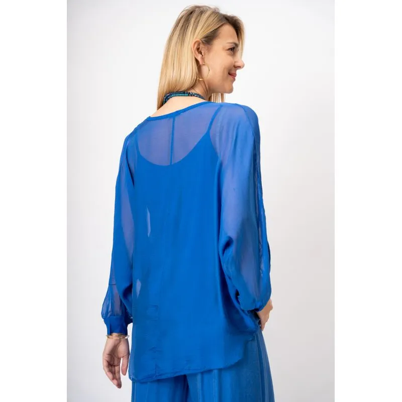 BUTTON-UP LAYERED TOP