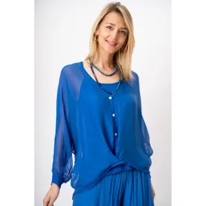 BUTTON-UP LAYERED TOP