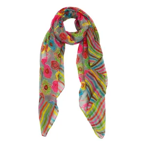 Caitlyn Striped Floral Party Scarf