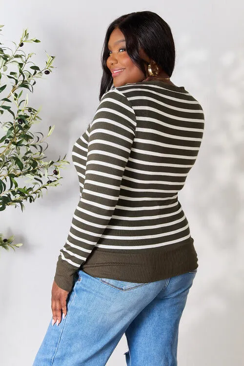 Callie Striped Snap Down Cardigan - Online Exclusive
