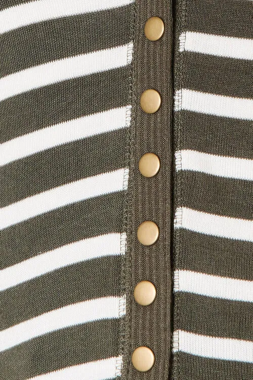 Callie Striped Snap Down Cardigan - Online Exclusive