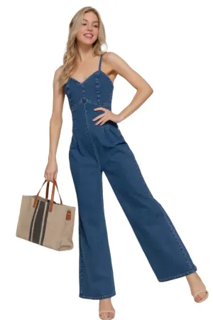Cami Stretch Denim Jumpsuit