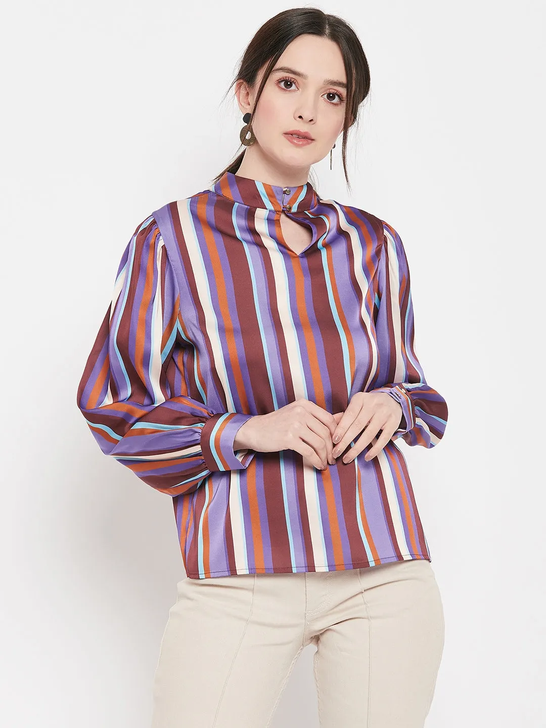 Camla Barcelona Purple High Neck Top