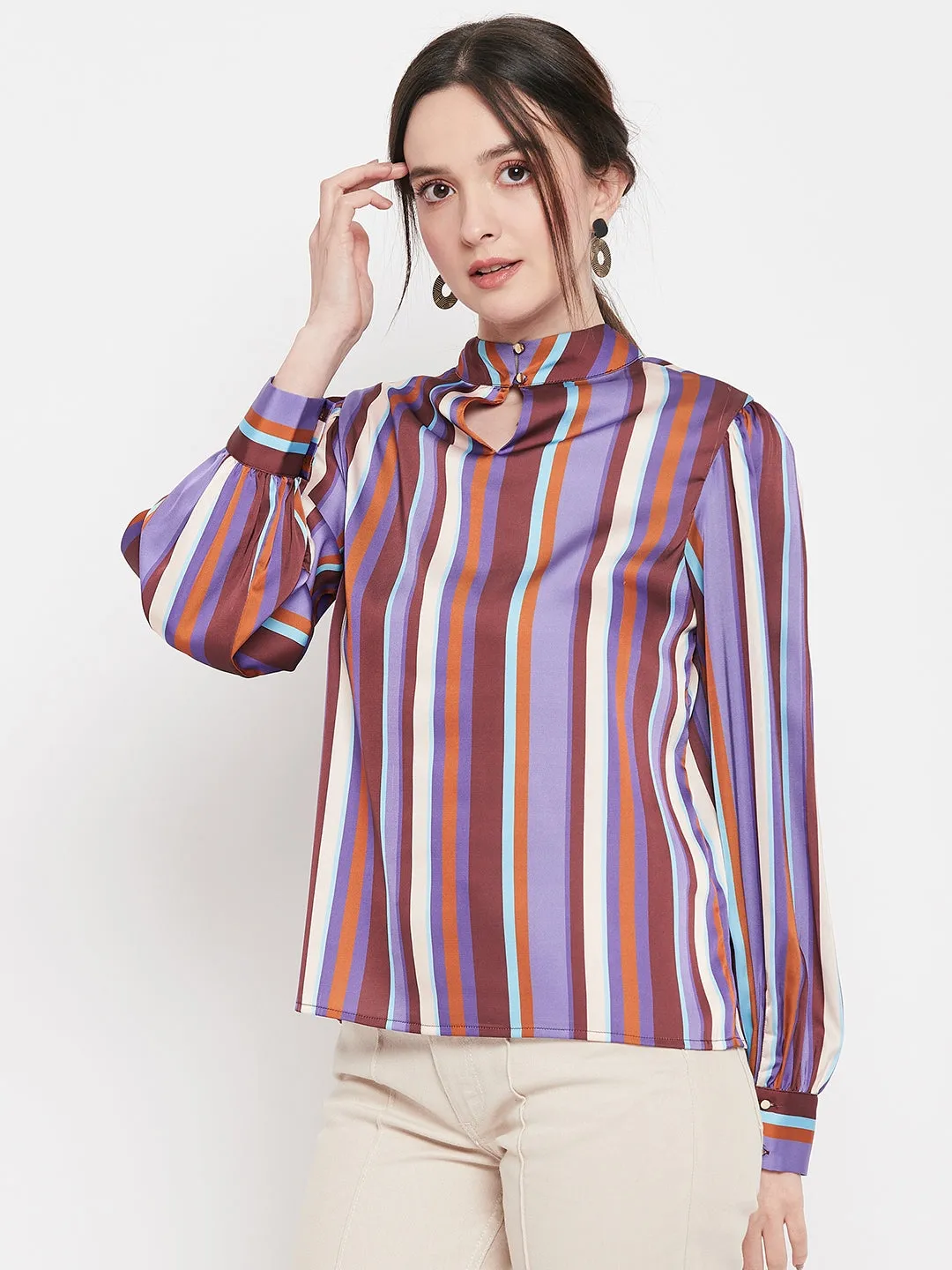 Camla Barcelona Purple High Neck Top
