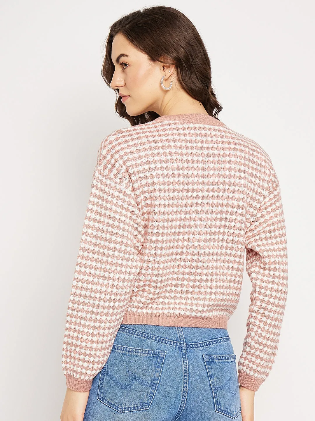 Camla Barcelona Striped Peach Cardigan