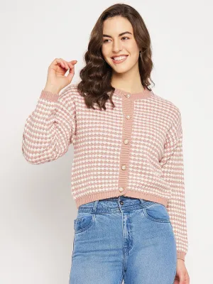 Camla Barcelona Striped Peach Cardigan