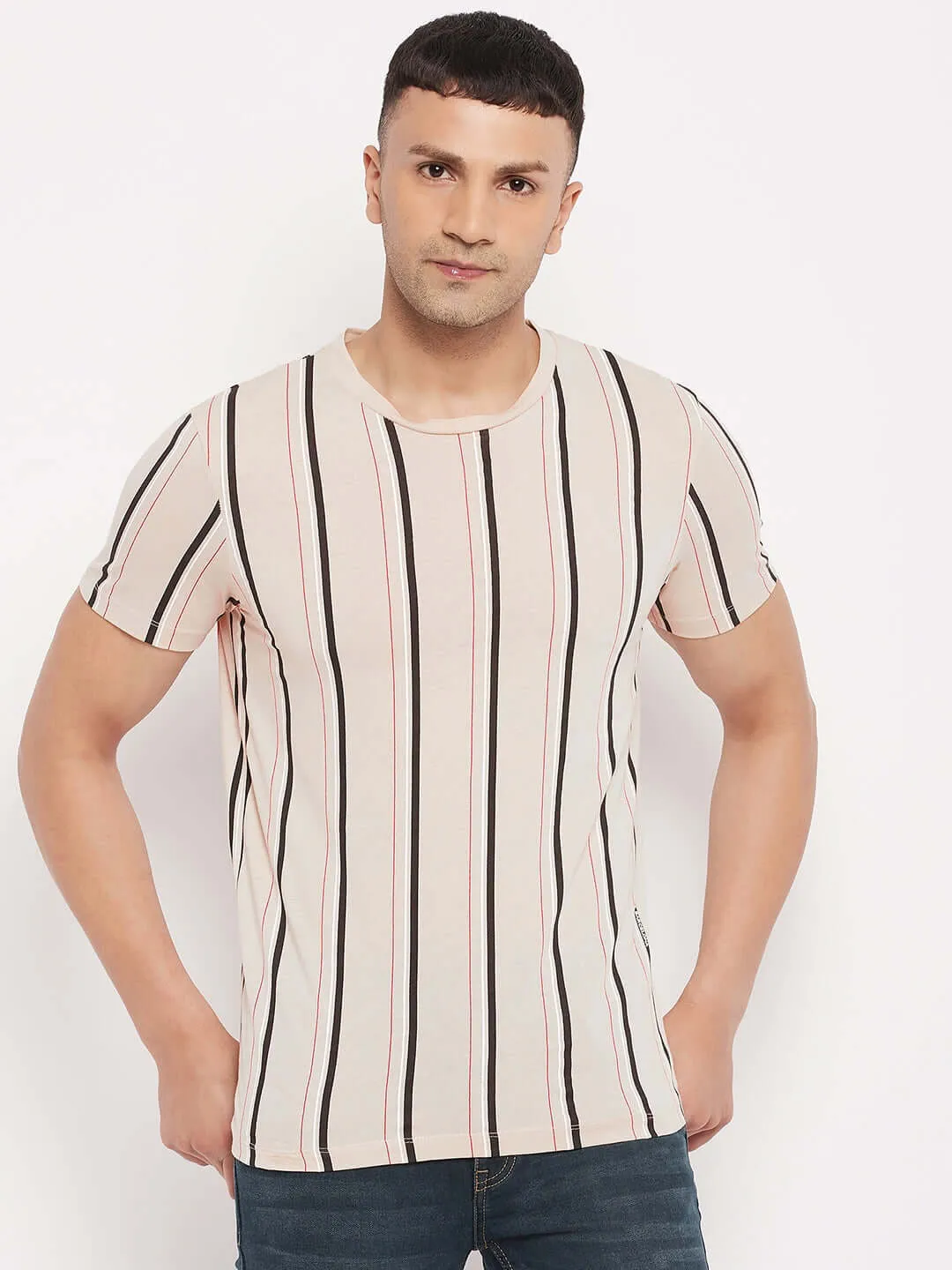 Camla Beige T- Shirt For Men