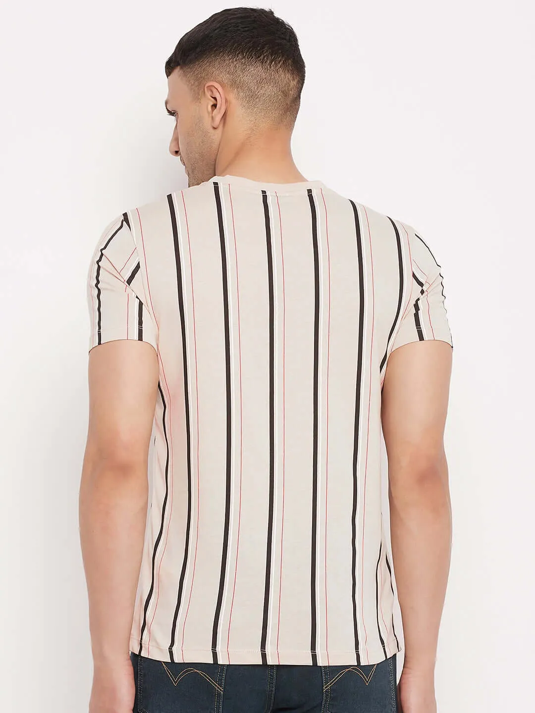 Camla Beige T- Shirt For Men