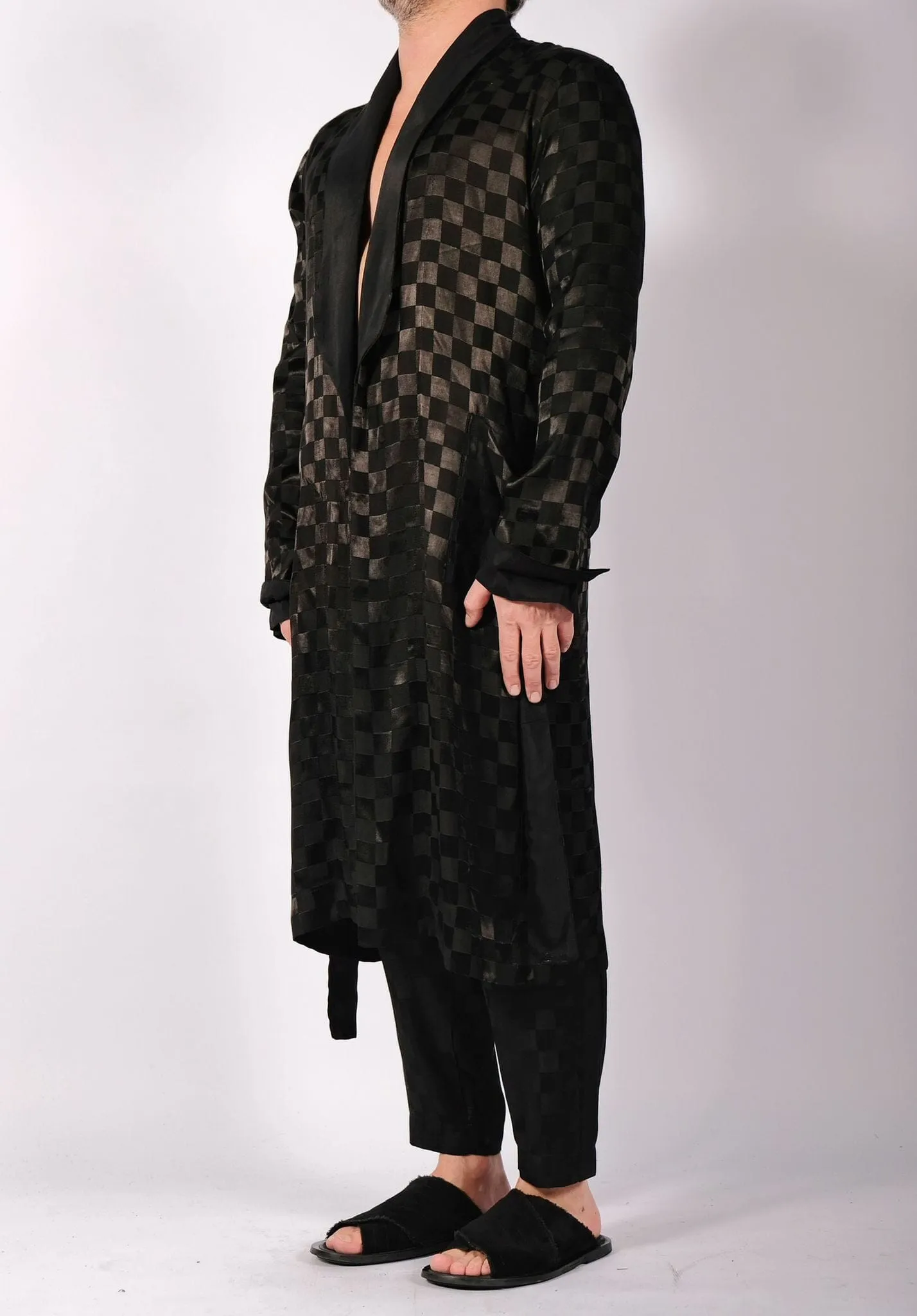 Checkered Robe Midi
