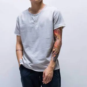 Chinese Style Cotton Linen Thin T Shirts