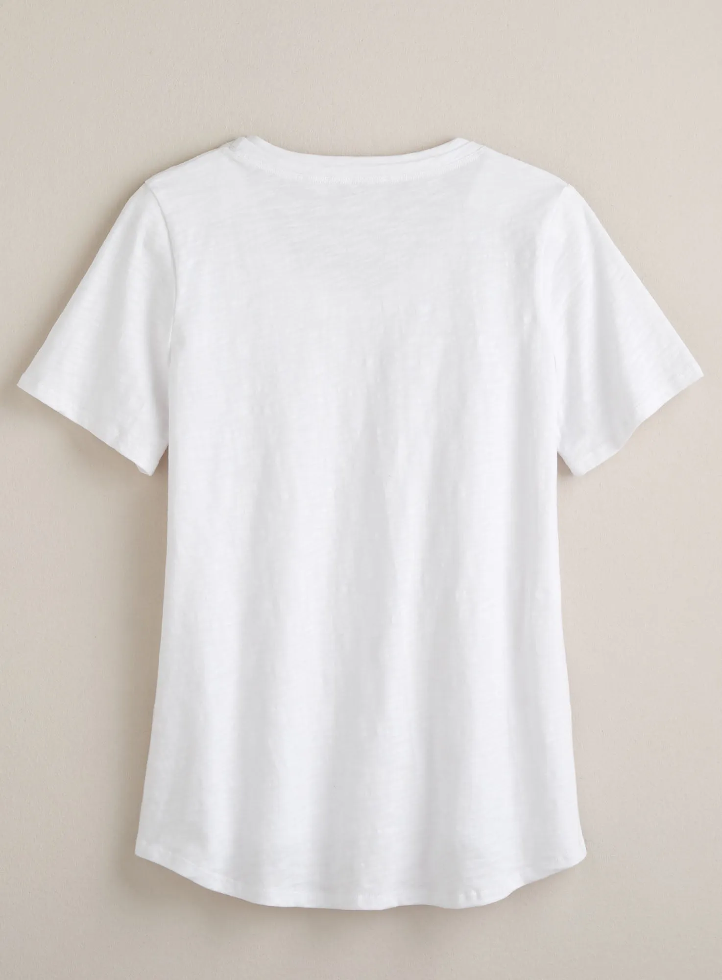 Classic Cotton High-Low Tee - Slub Knit Solid
