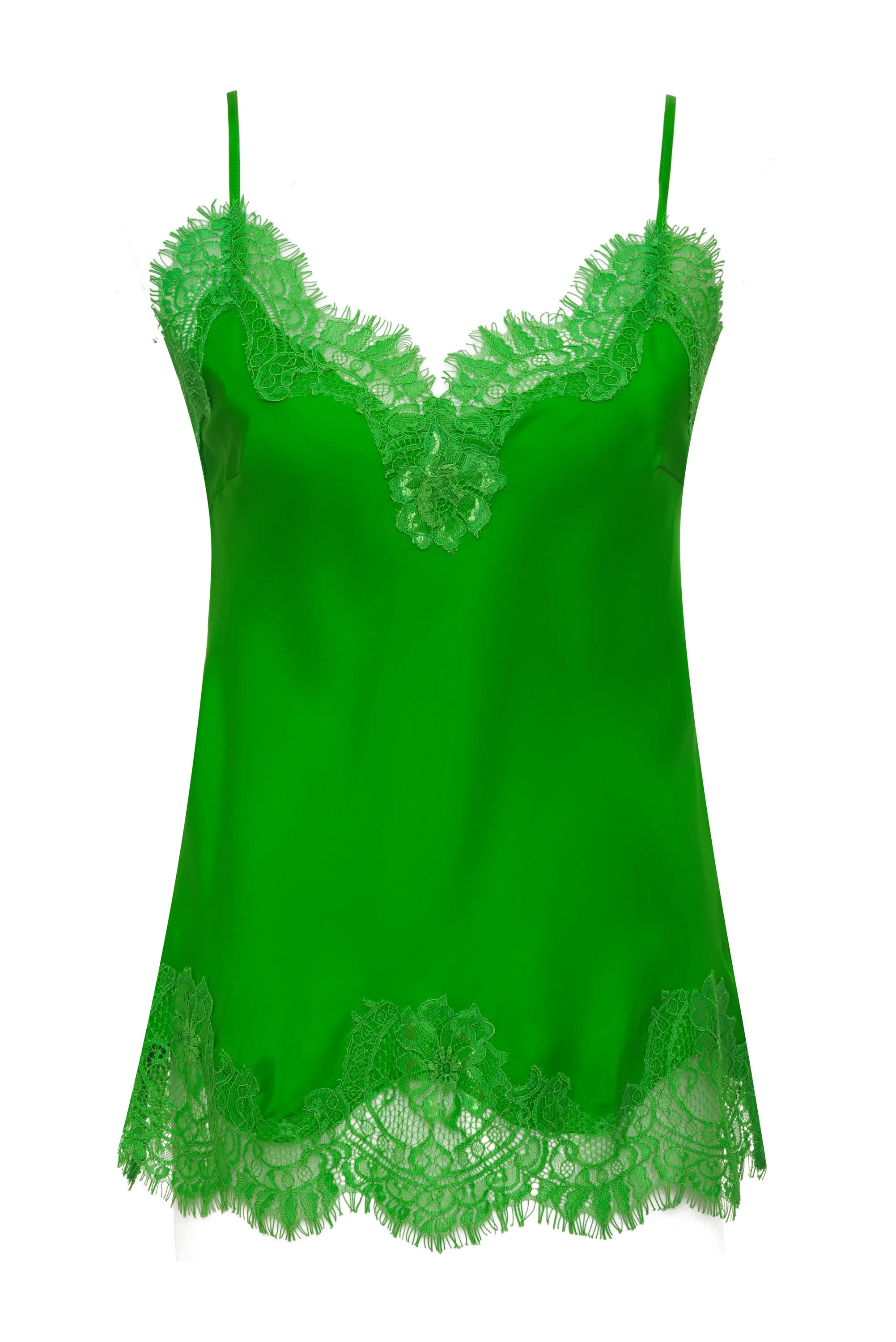 Coco Lace Silk Cami Cottage Green