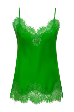 Coco Lace Silk Cami Cottage Green