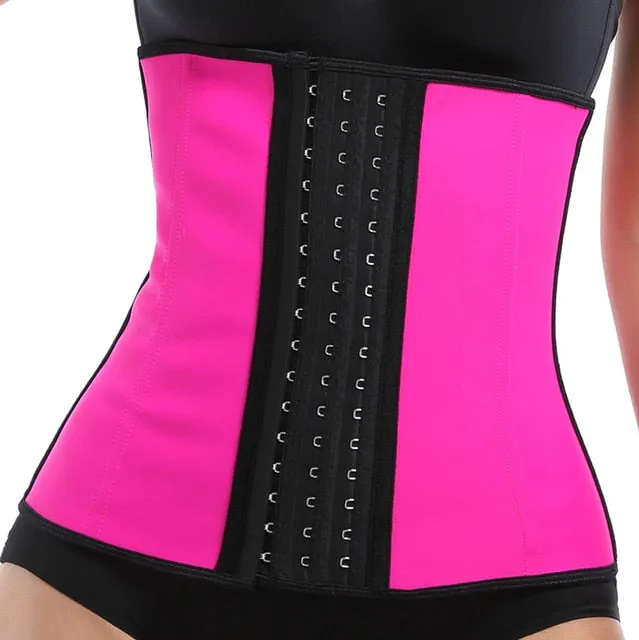Corset Waist Latex Belly Slim Belt Body Shaper Modeling Strap 9 Steel Boned Waist Clincher