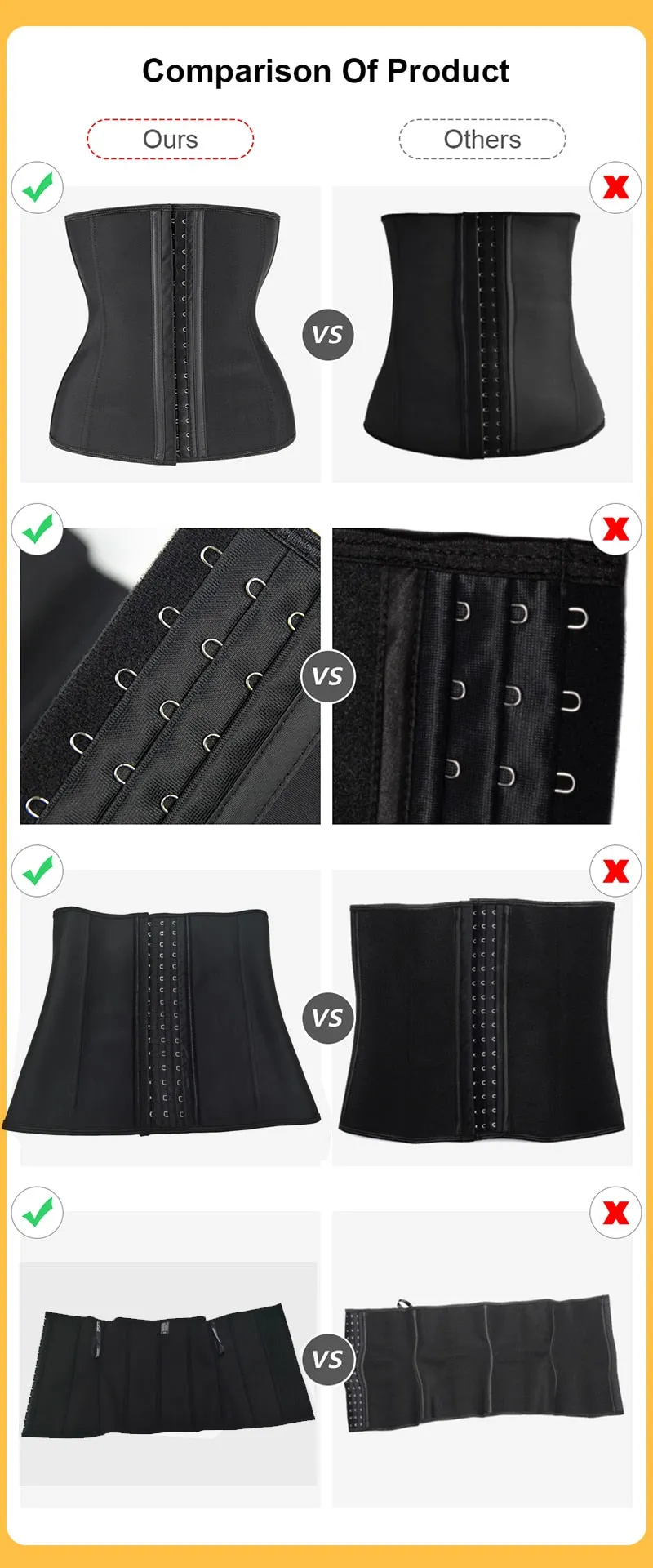 Corset Waist Latex Belly Slim Belt Body Shaper Modeling Strap 9 Steel Boned Waist Clincher