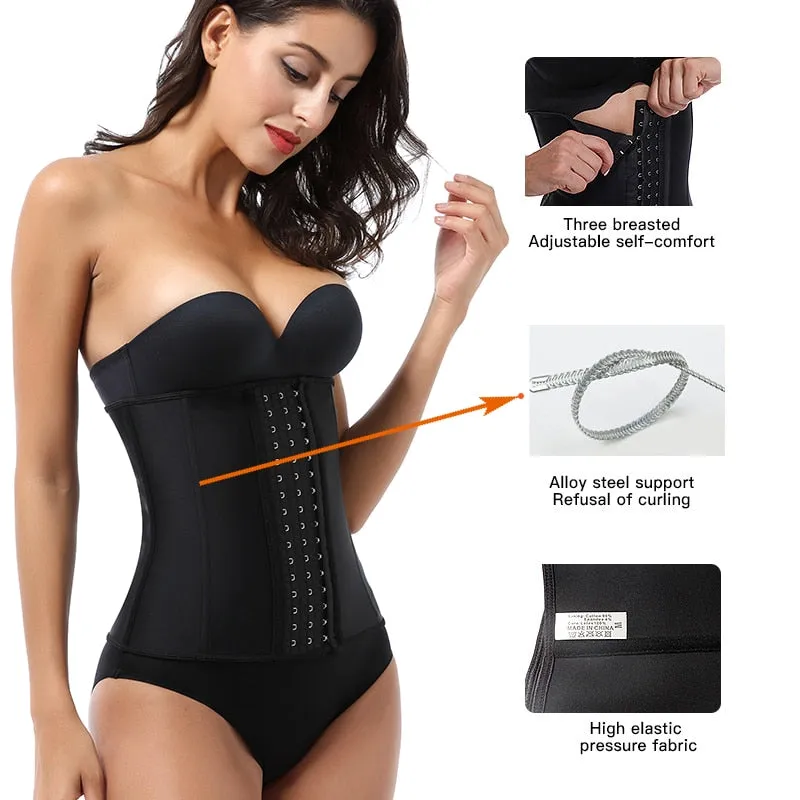 Corset Waist Latex Belly Slim Belt Body Shaper Modeling Strap 9 Steel Boned Waist Clincher