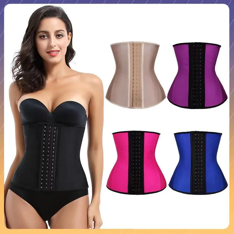 Corset Waist Latex Belly Slim Belt Body Shaper Modeling Strap 9 Steel Boned Waist Clincher