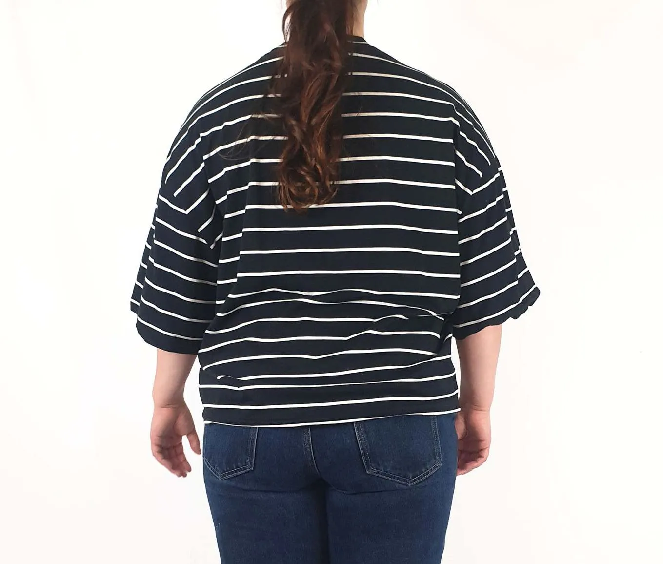 Cos black and white striped top size L