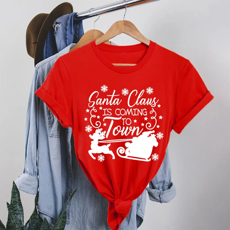 Cotton 2022 Santa Claus T-shirts