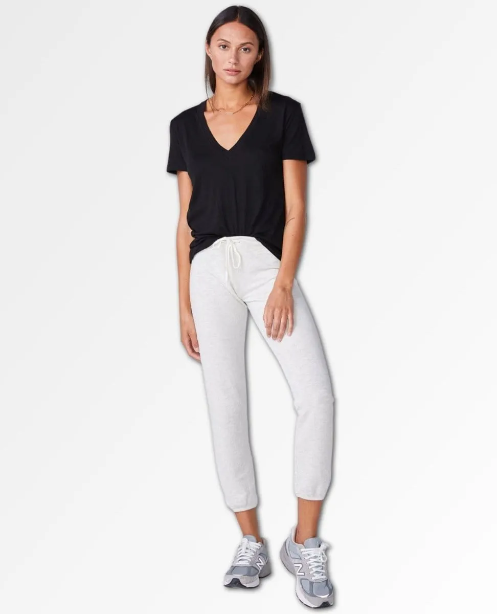 Cotton Modal Relaxed V-Neck Tee Black