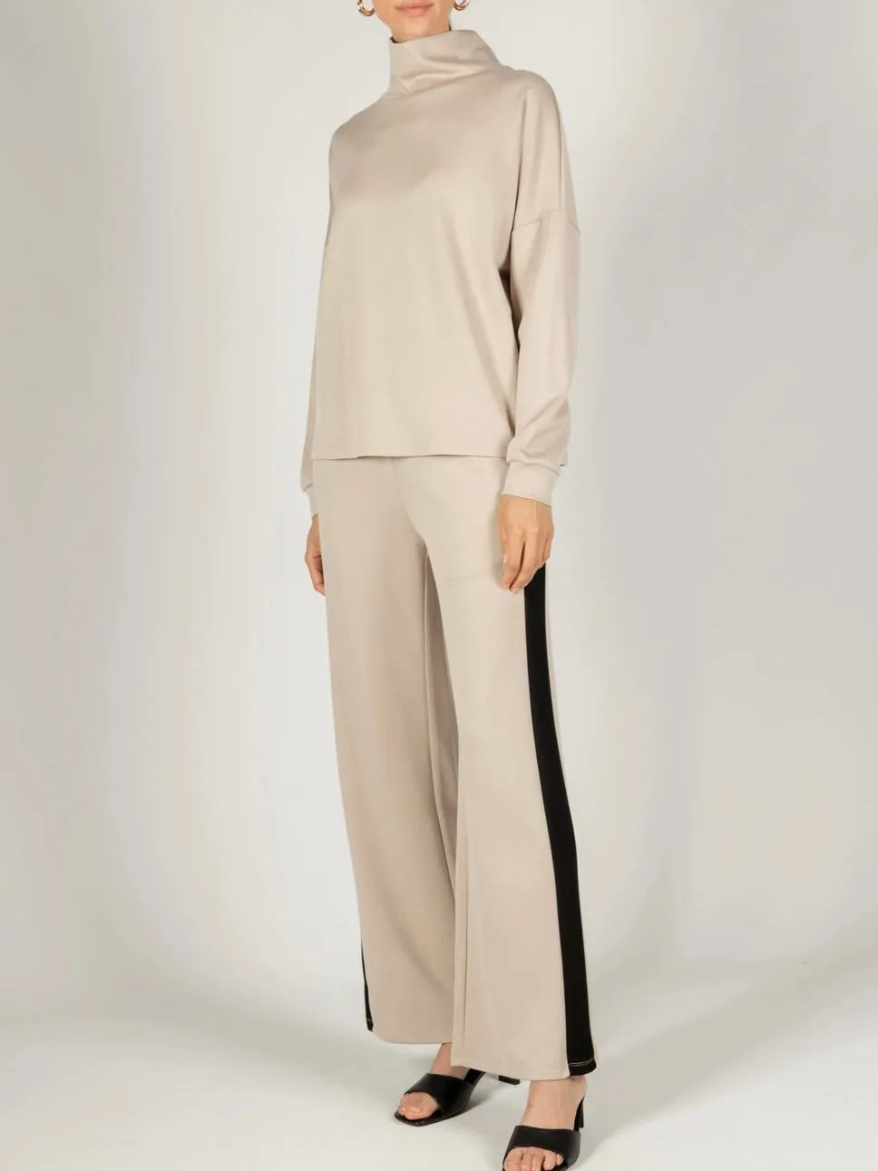 Cowl Long Sleeve Top - Taupe