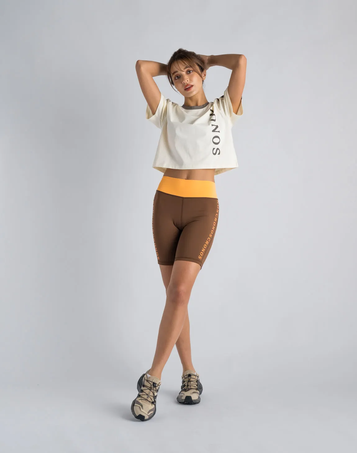 CRONOS WOMEN SWITCHED T-SHIRTS【BEIGE】
