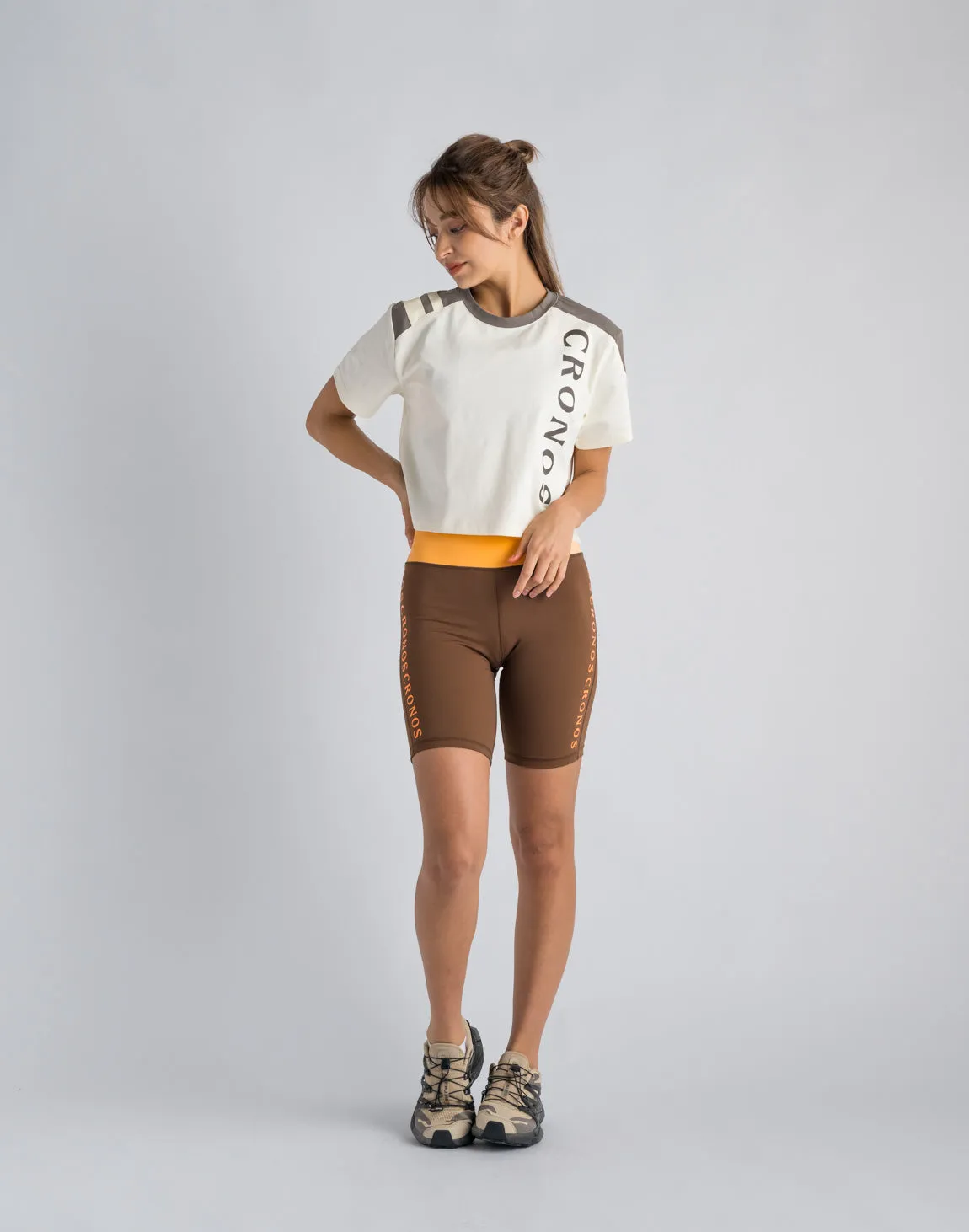 CRONOS WOMEN SWITCHED T-SHIRTS【BEIGE】