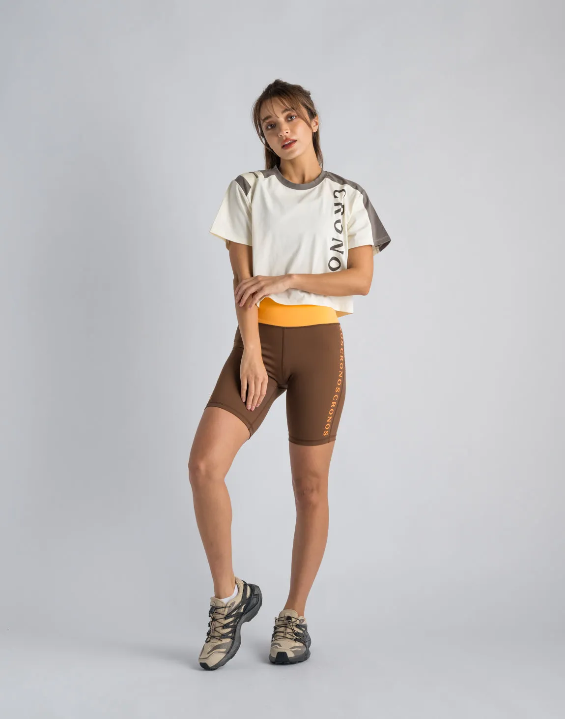 CRONOS WOMEN SWITCHED T-SHIRTS【BEIGE】