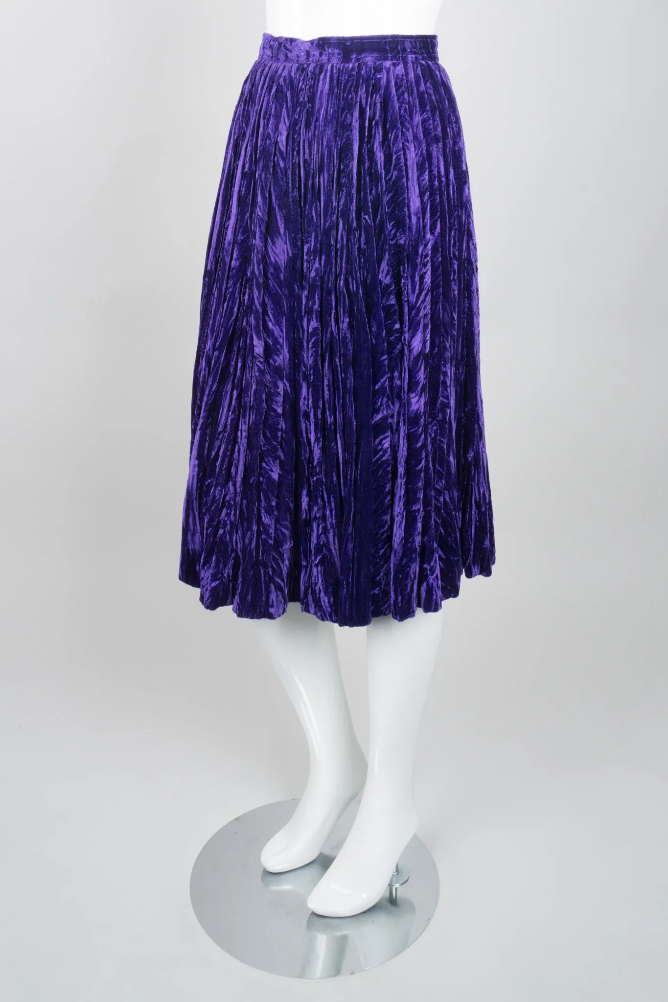 Crushed Velvet Pleated Skirt