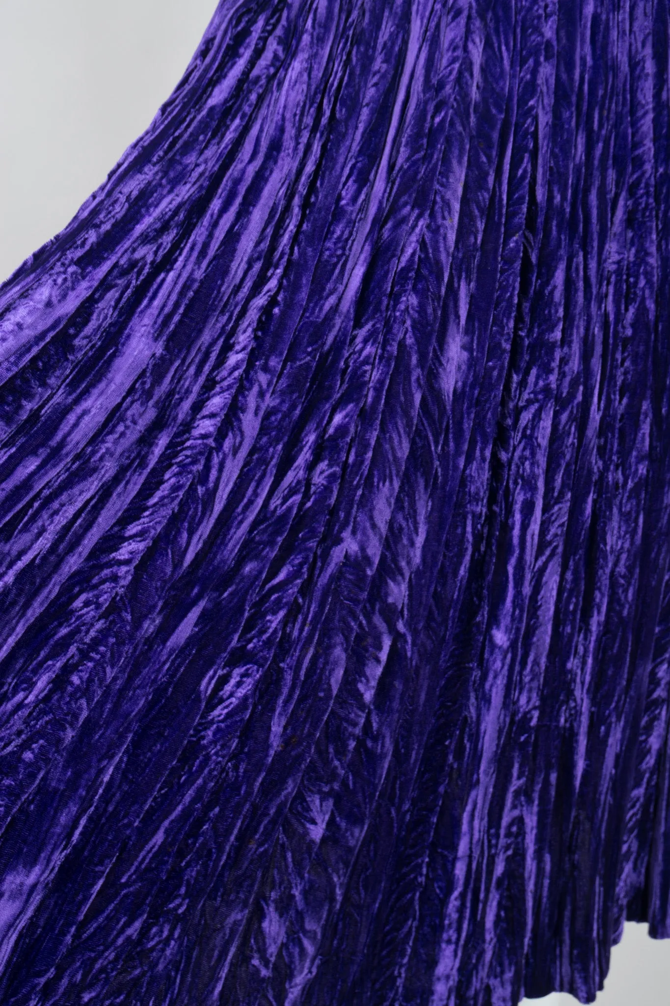 Crushed Velvet Pleated Skirt