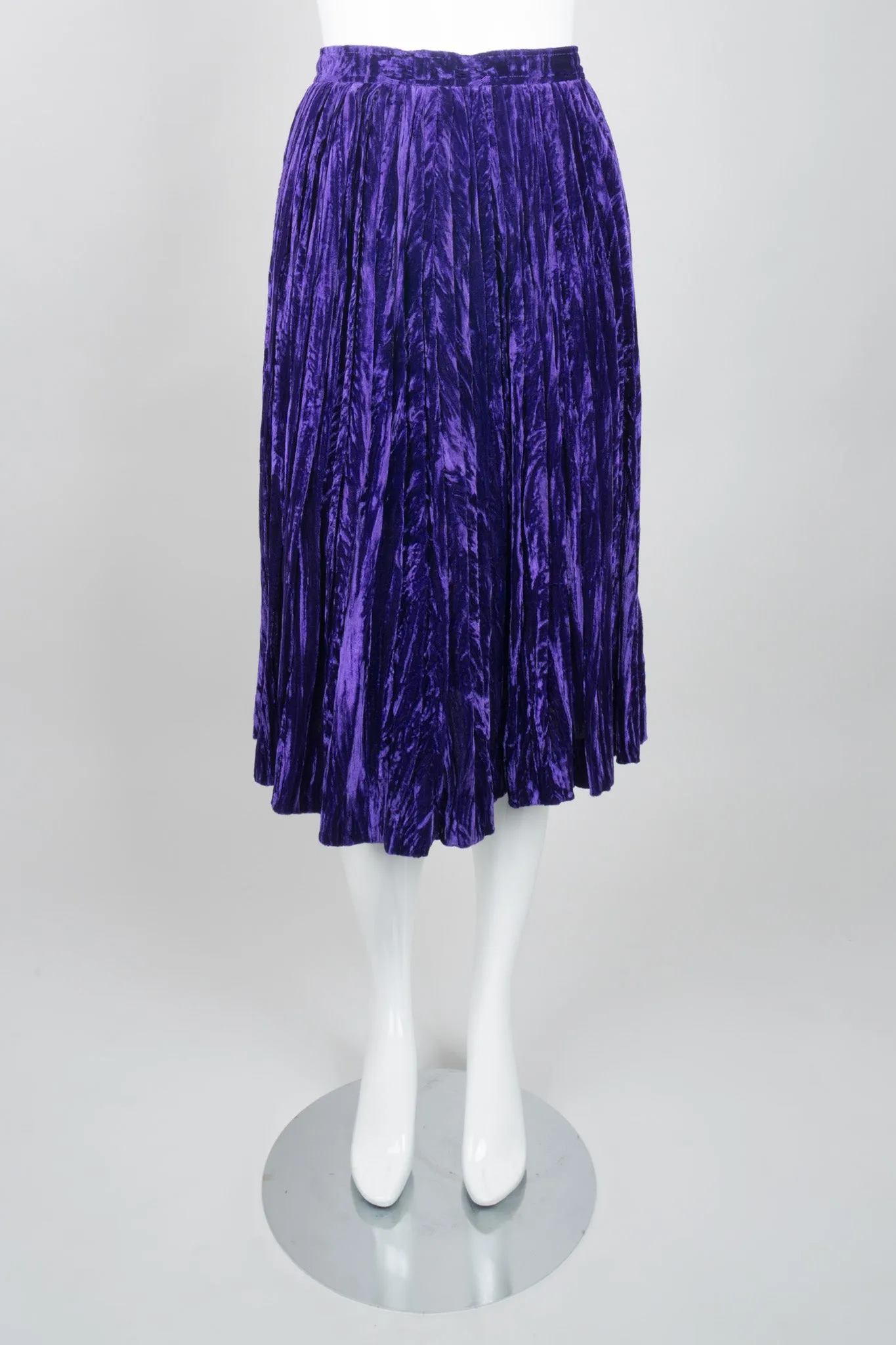 Crushed Velvet Pleated Skirt